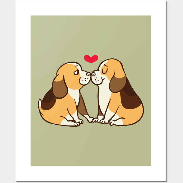 Beagle Kisses Wall Art by huebucket